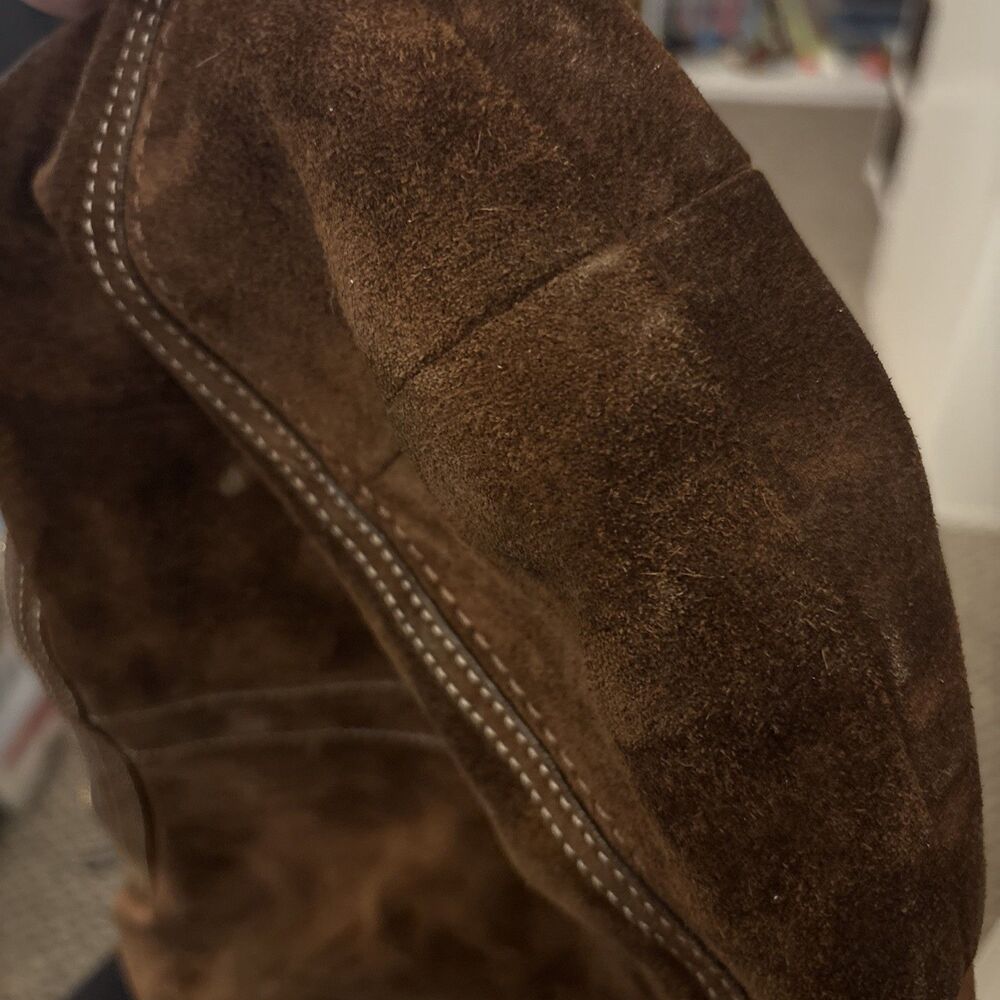 Vtg COACH Suede Soho Hobo Purse Brown Leather Handbag Crescent Y2K - Picture 12 of 12